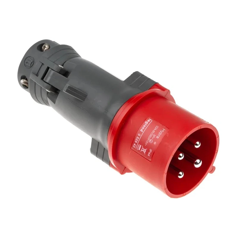 Legrand Industrial Power Connector HYPRA IP44 Red Cable Mount 3P+PE Straight 32A 415V IP44 