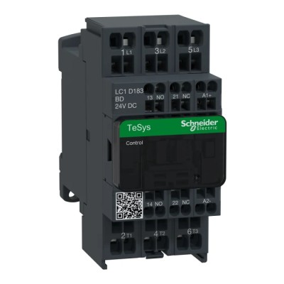 Schneider Electric TeSyS D 3-Pole Contactor LC1D183BD 24V DC Coil 18A 7.5 kW 690V AC