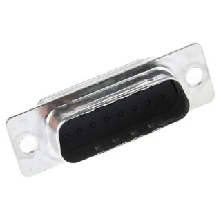 ITT Cannon DIKD 1.5-PV BU 15 Way Straight Cable D-Sub Connector Male 1000V 5A Steel Housing 110974-0033
