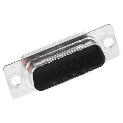 ITT Cannon DIKD 1.5-PV BU 15 Way Straight Cable D-Sub Connector Male 1000V 5A Steel Housing 110974-0033