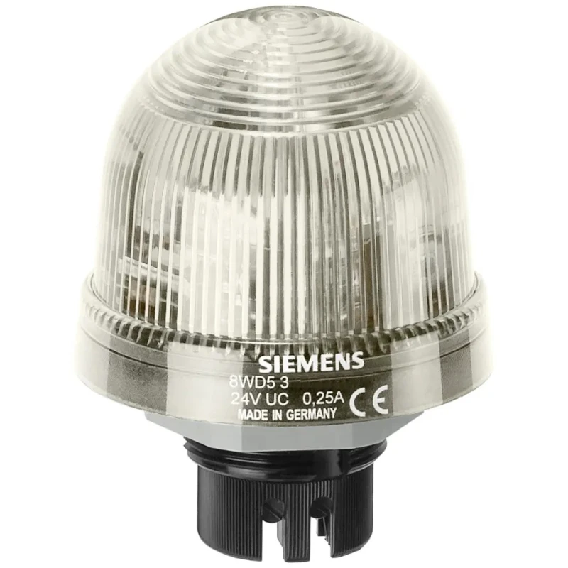 Siemens Clear Beacon 230V AC/DC Steady Light Bayonet Mount, Flush, LED Bulb IP65 8WD5300-1AE