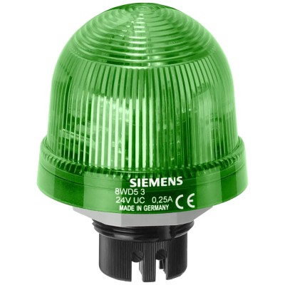 Siemens Green Beacon 230V AC/DC Steady Bayonet Mount Flush LED Bulb, IP65 