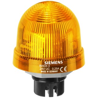 Siemens Yellow Beacon 230V AC/DC Steady Flush Bayonet Mount LED Bulb IP65 