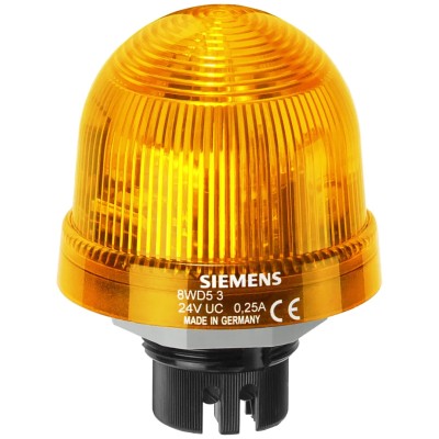 Siemens Yellow Beacon 230V AC/DC Steady Flush Bayonet Mount LED Bulb IP65 