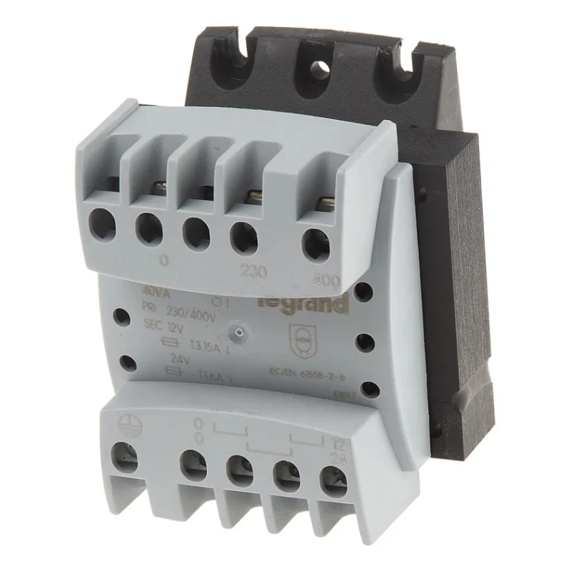 Legrand 40 VA DIN Rail Transformer, 230 to 400 V Primary, 12 to 24 V Secondary, IEC/EN 61558-2-2 and 2-4 or 0 428 40
