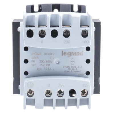 Legrand 63 VA DIN Rail Transformer, 230 to 400 V Primary, 230 V Secondary, IEC/EN 61558-2-4, CSA C22-2-N°66, EN 6 423 62