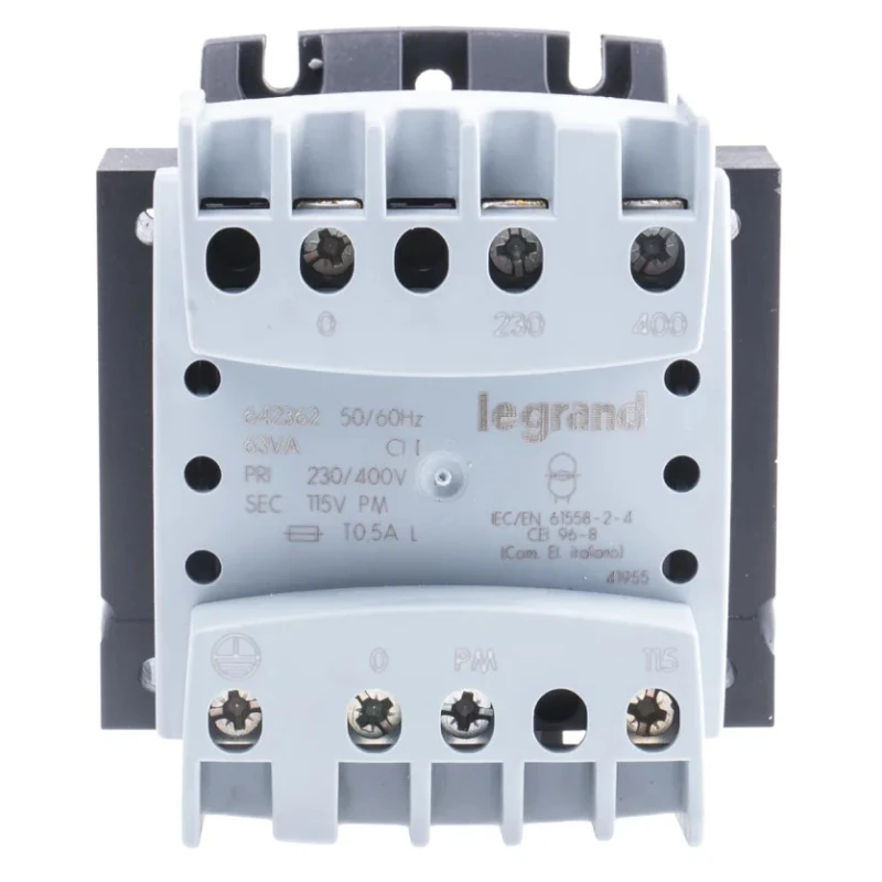 Legrand 63 VA DIN Rail Transformer, 230 to 400 V Primary, 230 V Secondary, IEC/EN 61558-2-4, CSA C22-2-N°66, EN 6 423 62
