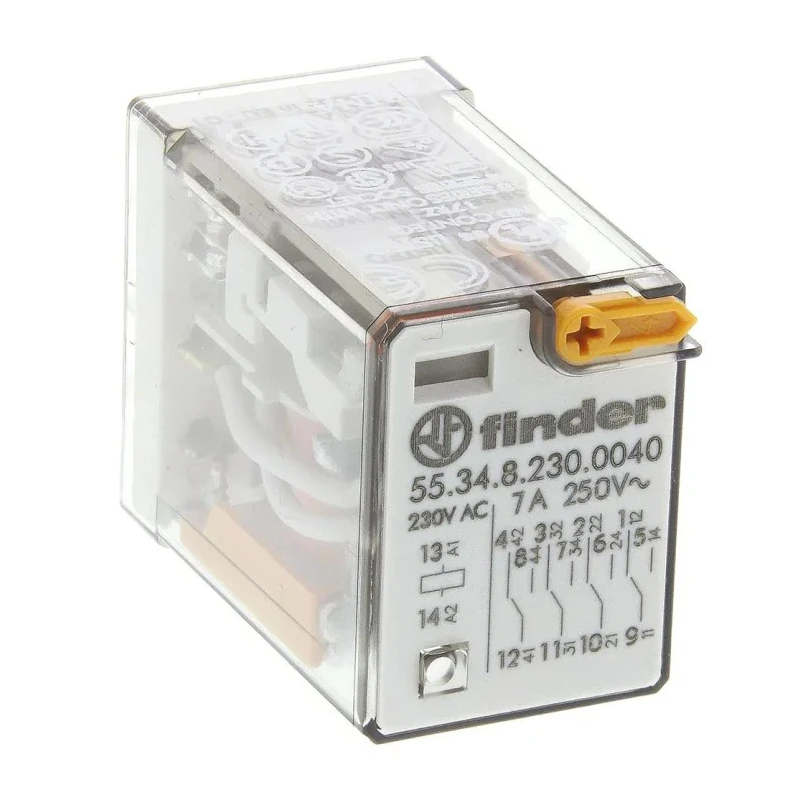 Finder Power Relay 230V AC Coil 7A Switching Current 4PDT Contact Configuration 55 Series 55.34.8.230.0040