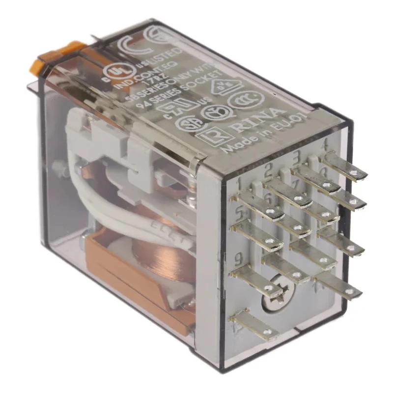 Finder Power Relay 110V AC Coil 7A Switching Current 4PDT Contact Configuration Model 55.34.8.110.0040
