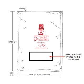 RS PRO Anti-Static Bag Static Shielding Bag 255mm Width x 305mm Height Brown Heat Seal 190-8424