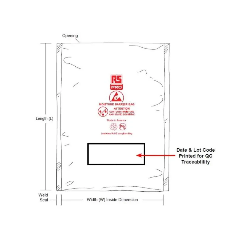 RS PRO Anti-Static Bag Static Shielding Bag 255mm Width x 305mm Height Brown Heat Seal 190-8424