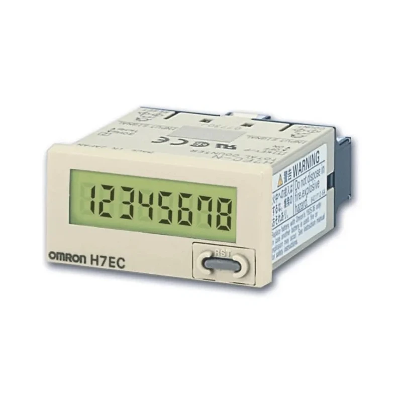 Omron 8 Digit Panel Mount Electronic Counter Manual Reset Compatible with Voltage Input Signals H7EC