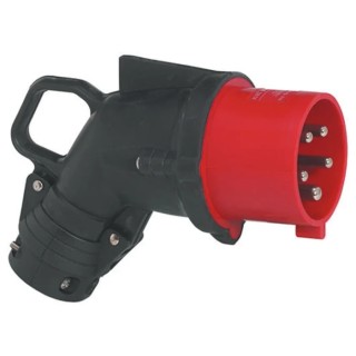 Legrand Industrial Power Connector Cable Mount 3P+PE Red IP44 16A 415V Right Angle IP44
