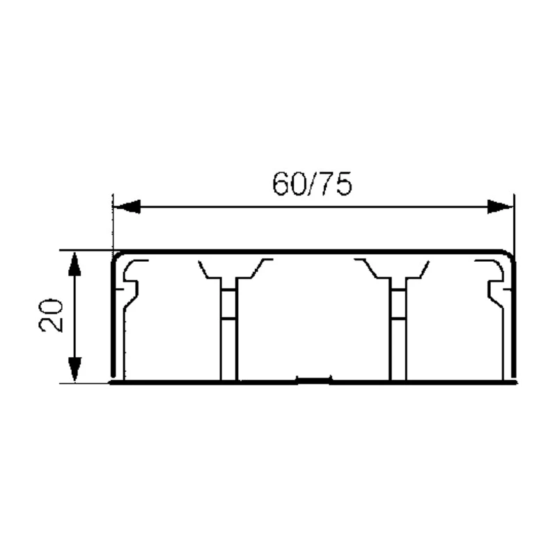 Legrand DLPlus White Mini Cable Trunking, Width 60mm x Depth 20mm, Length 2.1m, Polyvinyl Chloride, Model W60mm