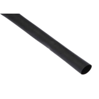 RS PRO Heat Shrink Tubing Black 6.4 mm Sleeve Diameter x 15m Length Polyolefin Material 2:1 Shrink Ratio Model 389-662