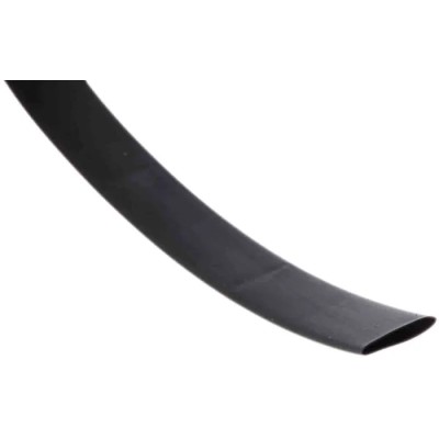 RS PRO Heat Shrink Tubing Black Polyolefin 9.5 mm Sleeve Diameter x 12 m Length 2:1 Ratio 389-678