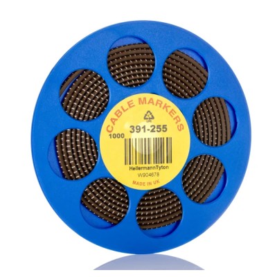 HellermannTyton Helagrip Slide-On Cable Marker 3 mm Cable Diameter Brown PVC, White Legend "1" 901-10268