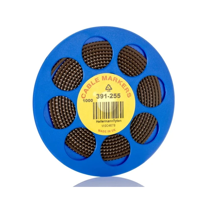HellermannTyton Helagrip Slide-On Cable Marker 3 mm Cable Diameter Brown PVC, White Legend "1" 901-10268