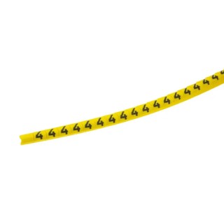 HellermannTyton Helagrip Slide-On Pre-Printed Cable Marker Black Legend Yellow PVC, 3 mm Max Cable, 1 mm Min Cable 901-10271