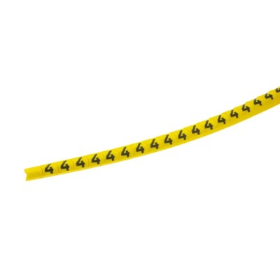 HellermannTyton Helagrip Slide-On Pre-Printed Cable Marker Black Legend Yellow PVC, 3 mm Max Cable, 1 mm Min Cable 901-10271