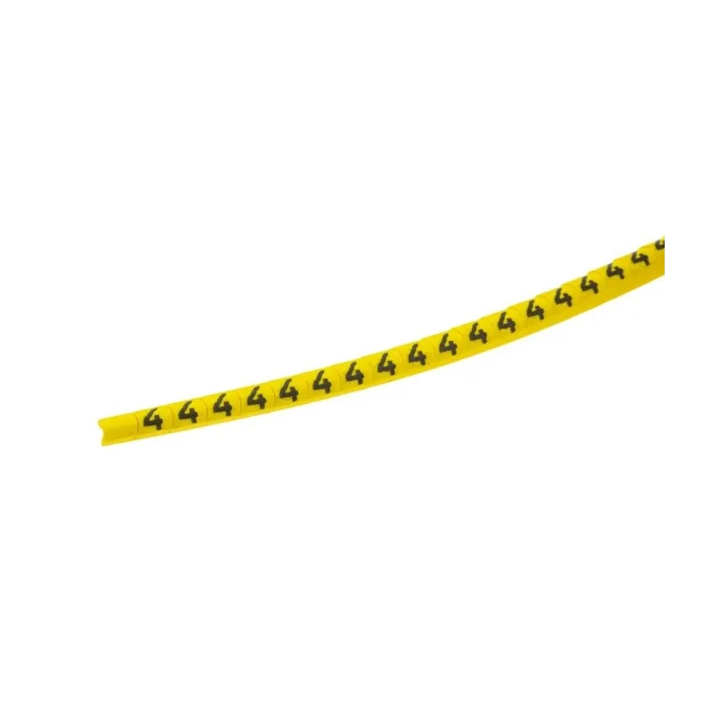 HellermannTyton Helagrip Slide-On Pre-Printed Cable Marker Black Legend Yellow PVC, 3 mm Max Cable, 1 mm Min Cable 901-10271