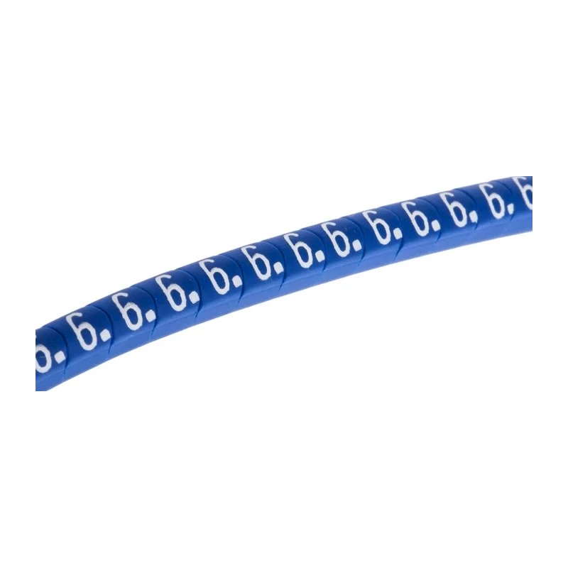 HellermannTyton Helagrip Pre-Printed Slide-On Cable Marker Blue PVC, 3.5mm Length, White Legend, 1-3mm Cable 901-10273