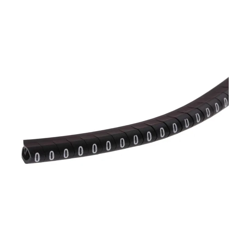 HellermannTyton Helagrip Slide-On Cable Marker, White Pre-Printed "0" for 4 mm to 9 mm Cable Black 901-10305