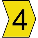 HellermannTyton Helagrip Slide-On Cable Marker, Pre-Printed Black '4', Yellow Marker, Fits 4 mm to 9 mm Cable 901-10309