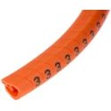 HellermannTyton Helagrip Slide-On Cable Marker, Black Legend, Pre-Printed "3", 4 mm to 9 mm Cable Diameter, Orange 901-10308