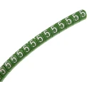 HellermannTyton Helagrip Slide-On Cable Marker Pre-Printed Legend 5, Green Marker, White Legend, Fits 4-9 mm 901-10310