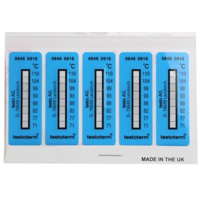 Testo Self-Adhesive Temperature Sensitive Label 71°C to 110°C, 2 Levels, 10 Labels per Product 0646 0916