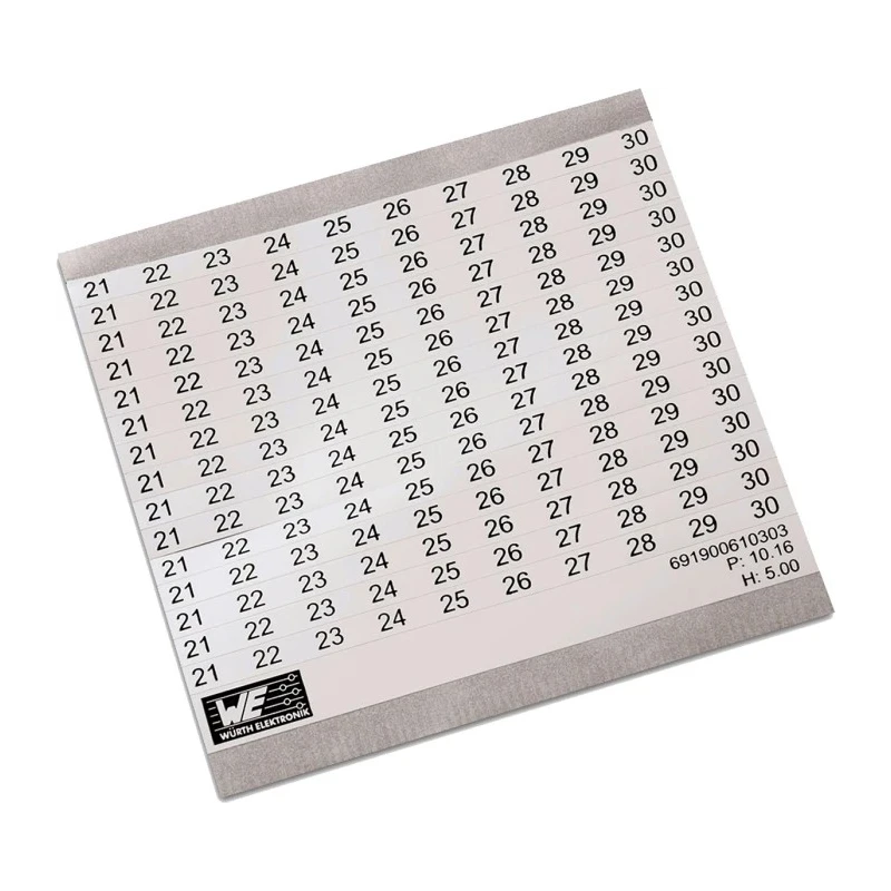 Wurth Elektronik Adhesive Marker Card Accessory for Terminal Block 691900610103