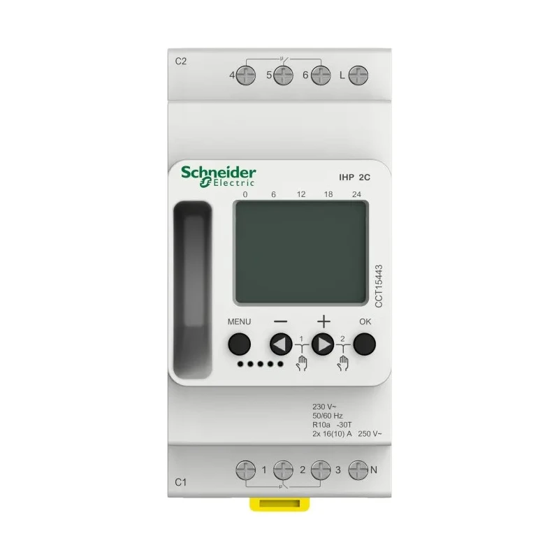 Schneider Electric Digital Acti9 DIN Rail Time Switch, 2-Channel, 230V AC Supply 