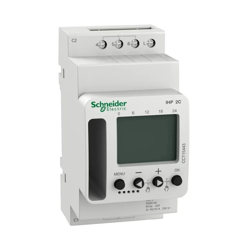 Schneider Electric Digital Acti9 DIN Rail Time Switch, 2-Channel, 230V AC Supply 