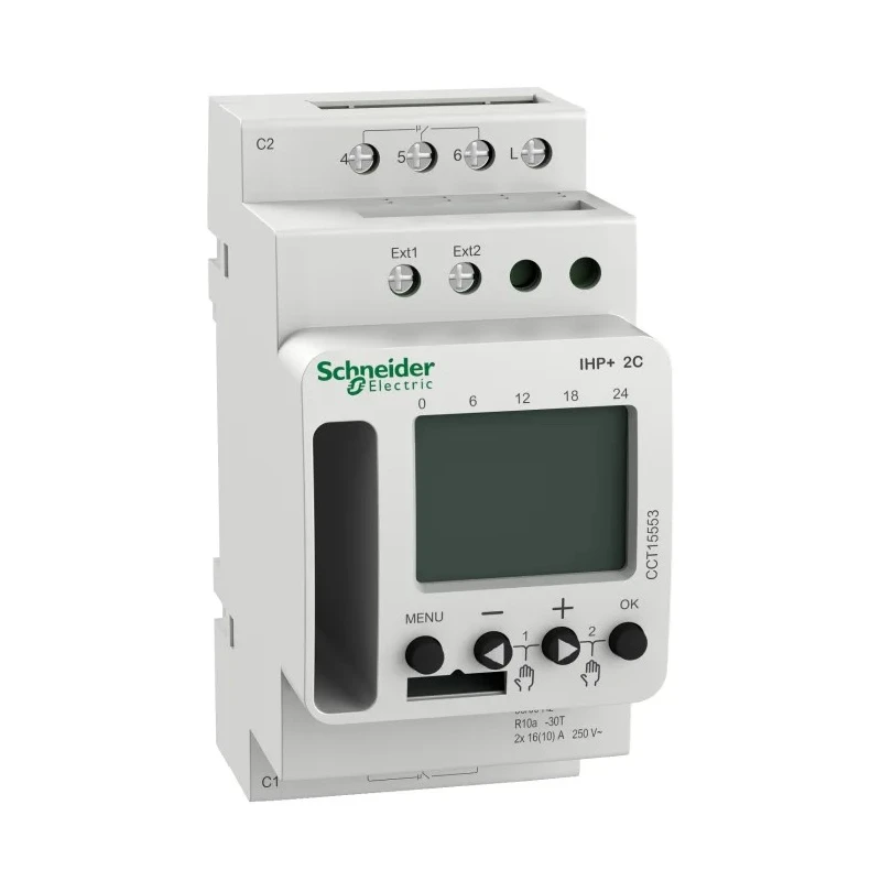 Schneider Electric Digital Acti9 DIN Rail Time Switch, 2-Channel, 230V ac 