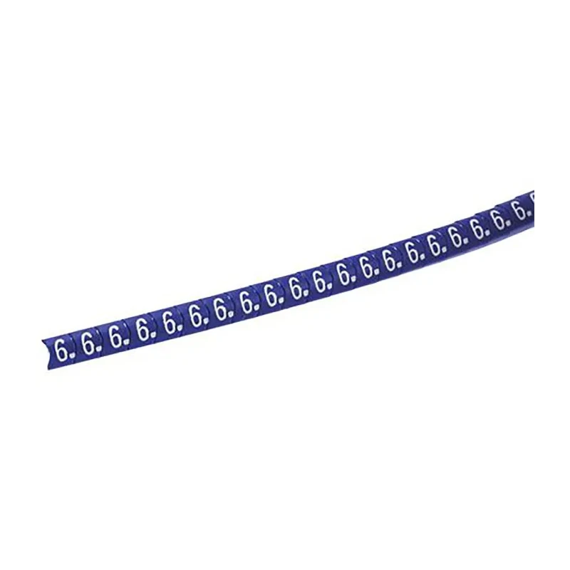 HellermannTyton Helagrip PVC Slide-On Cable Marker Blue for 4-9 mm Cables, Pre-Printed '6', White Legend, 901-10311