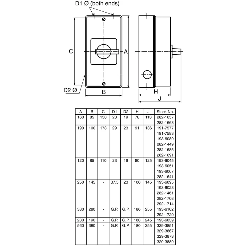 Kraus & Naimer 6-Pole Front Panel Isolator Switch IP65 25A 7.5 kW KG20B.T206/GBA008.*KL