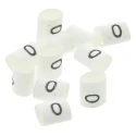 TE Connectivity Heat Shrink Pre-Printed Cable Marker White, Legend "0", Fits 1 mm to 3 mm Cable TRSA-1019/C/1/0