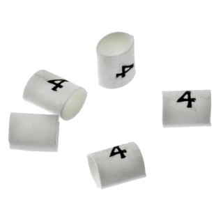 TE Connectivity Heat Shrink Cable Marker, White, Pre-printed Legend "4", Fits 1 mm to 3 mm Cable Diameter TRSA-1019/C/1/4
