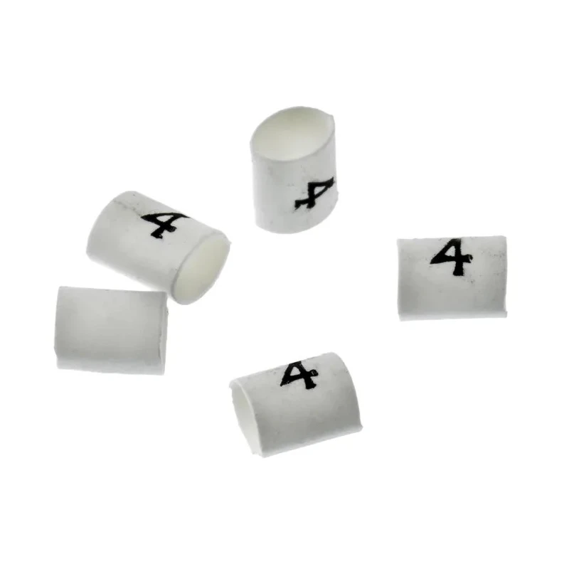 TE Connectivity Heat Shrink Cable Marker, White, Pre-printed Legend "4", Fits 1 mm to 3 mm Cable Diameter TRSA-1019/C/1/4