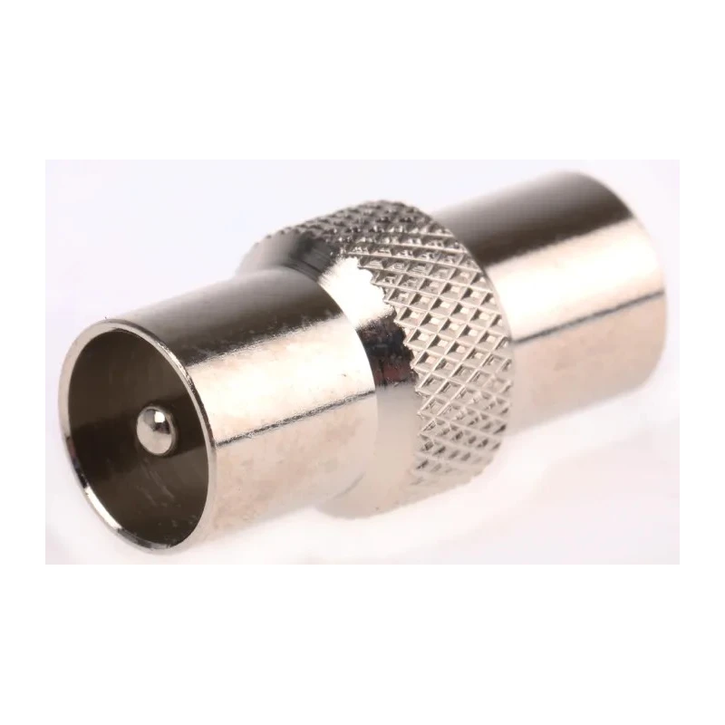 RS PRO Straight Coaxial Adapter TV Plug Male to TV Plug Male 24mm Length Nickel Plated Brass Contact 392-661