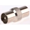 RS PRO Straight Coaxial Adapter TV Plug Male to TV Plug Male 24mm Length Nickel Plated Brass Contact 392-661