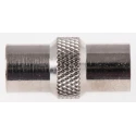 RS PRO Straight Coaxial Adapter TV Plug Male to TV Plug Male 24mm Length Nickel Plated Brass Contact 392-661
