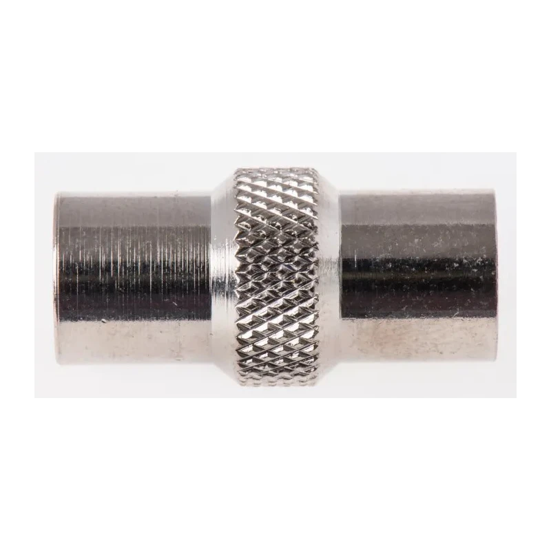 RS PRO Straight Coaxial Adapter TV Plug Male to TV Plug Male 24mm Length Nickel Plated Brass Contact 392-661