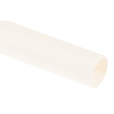 RS PRO Polyolefin Heat Shrink Tubing, White Colour, 9.5 mm Sleeve Diameter x 1.2 m Length, 2:1 Shrink Ratio, Flame 392-270