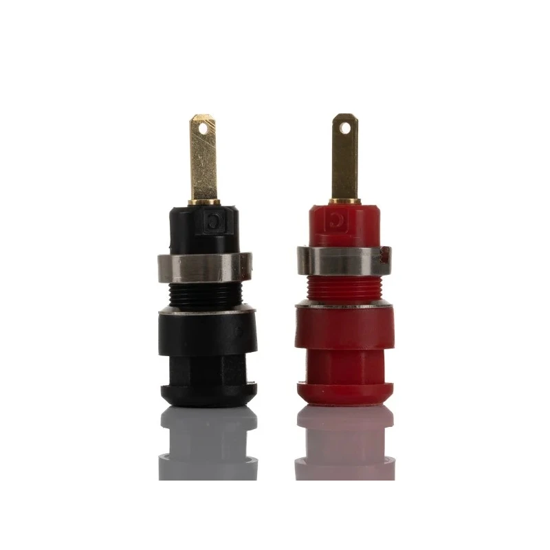 RS Pro Red, Black Female Banana Socket 2 mm Connector, Solder Termination, 600V, 10A, Gold Plating 191-7885