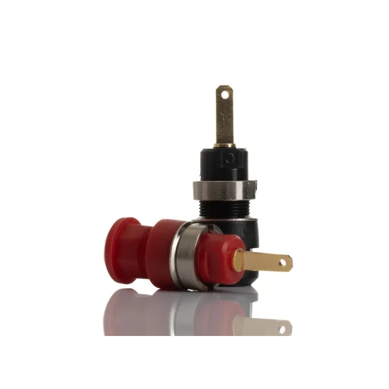RS Pro Red, Black Female Banana Socket 2 mm Connector, Solder Termination, 600V, 10A, Gold Plating 191-7885