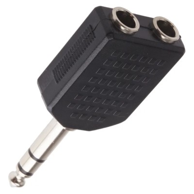 RS PRO AV Audio Male 1/4 in Stereo Straight AV Adapter 392-586
