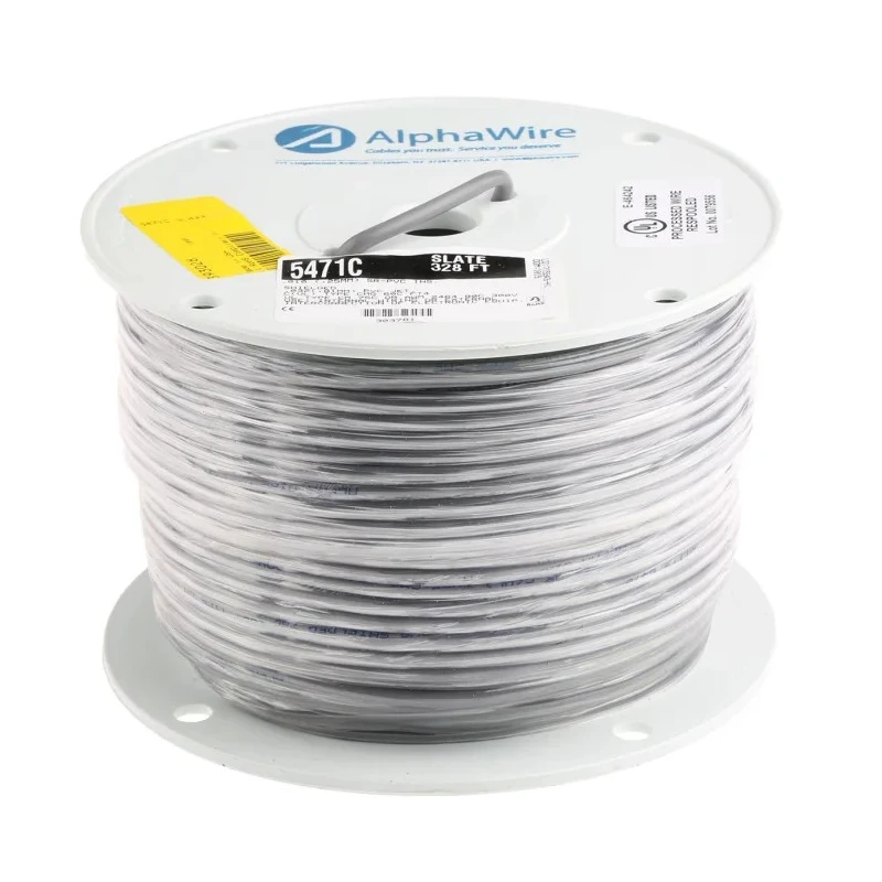 Alpha Wire Alpha Essentials Series Data Cable 1 Pairs 2 Cores 100 m Grey Sheath Polyvinyl Chloride 5471C SL033
