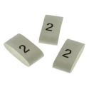 TE Connectivity Heatshrink Pre-Printed White Cable Marker, Legend 2, Fits 4 mm to 12 mm Cable, TRSA-1019/G/1/2